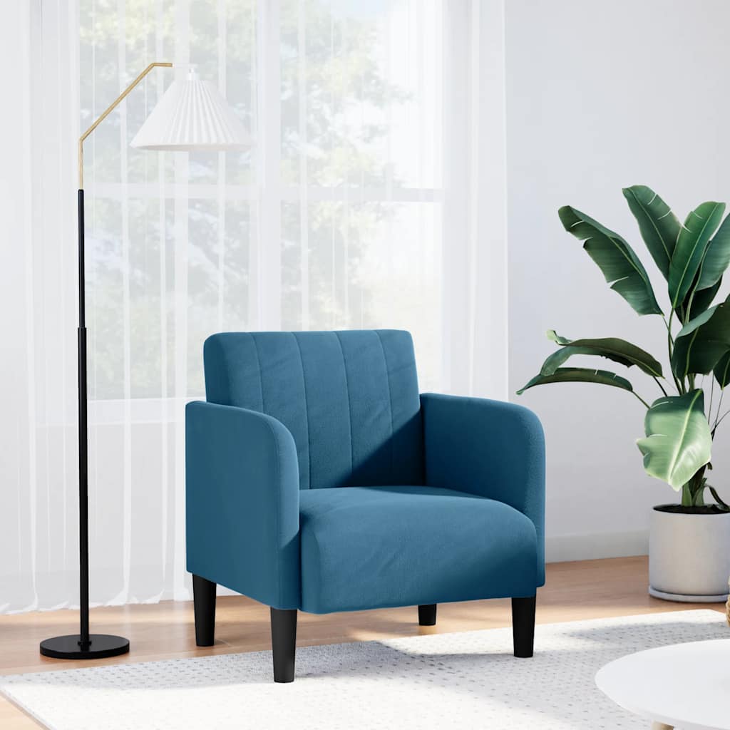 vidaXL Fauteuil met armleuningen 54 cm fluweel donkergroen - Aashly