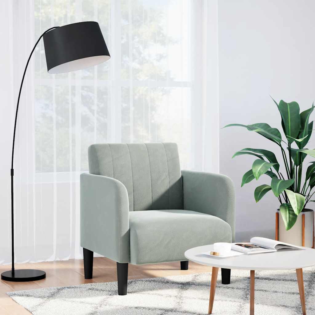 vidaXL Fauteuil met armleuningen 54 cm fluweel donkergroen - Aashly