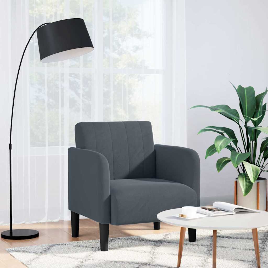 vidaXL Fauteuil met armleuningen 54 cm fluweel donkergroen - Aashly
