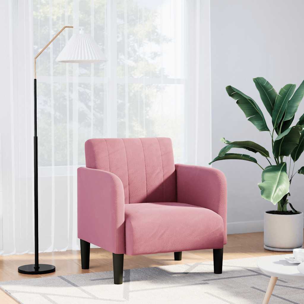 vidaXL Fauteuil met armleuningen 54 cm fluweel donkergroen - Aashly