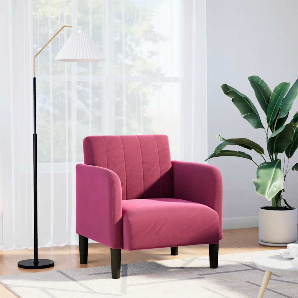 vidaXL Fauteuil met armleuningen 54 cm fluweel donkergroen - Aashly