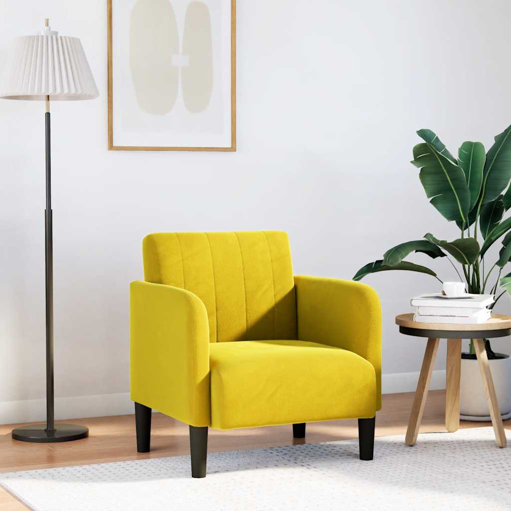 vidaXL Fauteuil met armleuningen 54 cm fluweel donkergroen - Aashly
