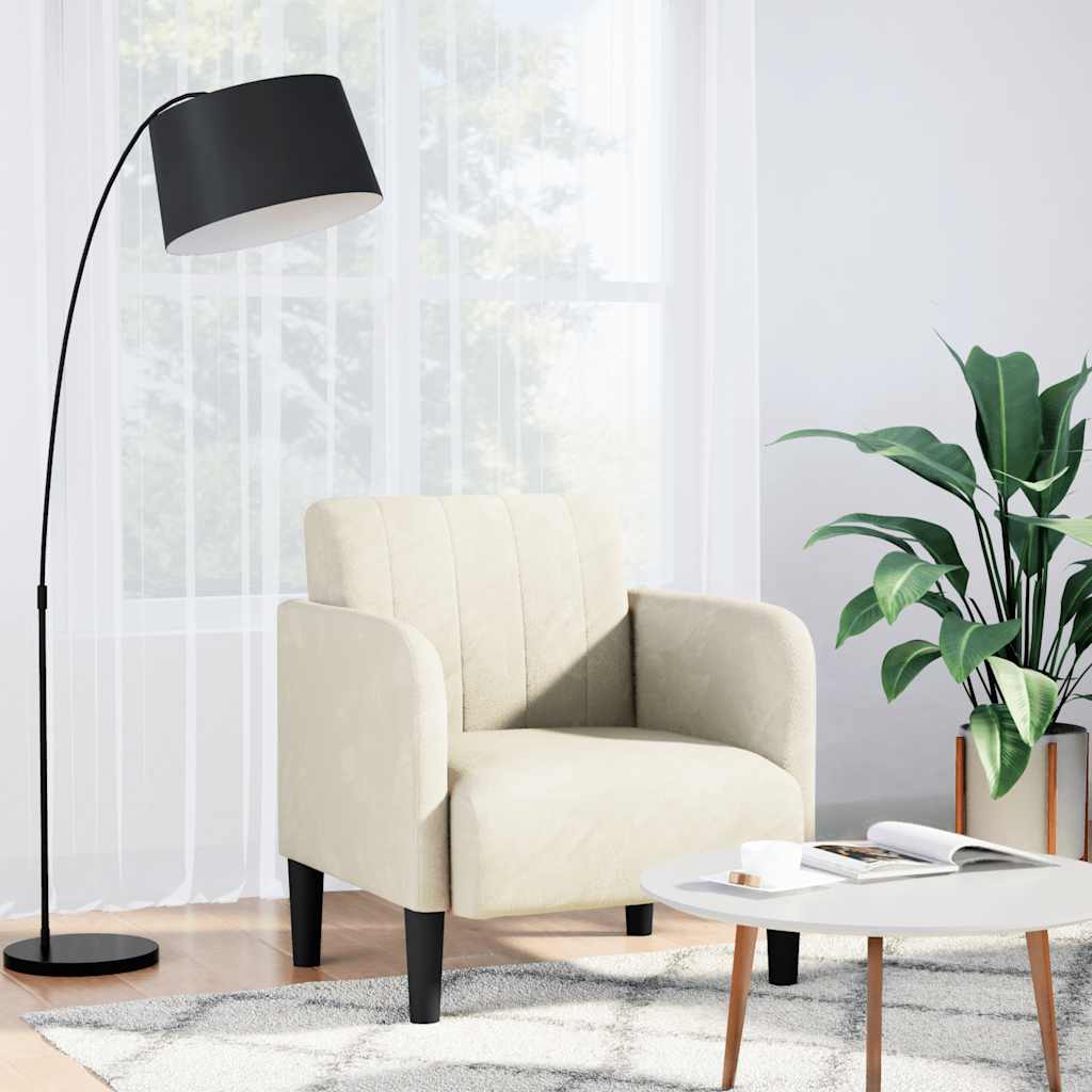 vidaXL Fauteuil met armleuningen 54 cm fluweel donkergroen - Aashly