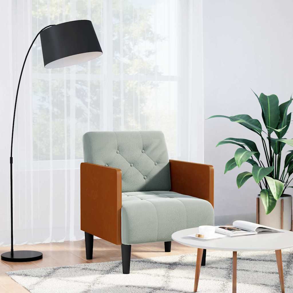 vidaXL Fauteuil met armleuningen 55 cm fluweel donkergrijs - Aashly