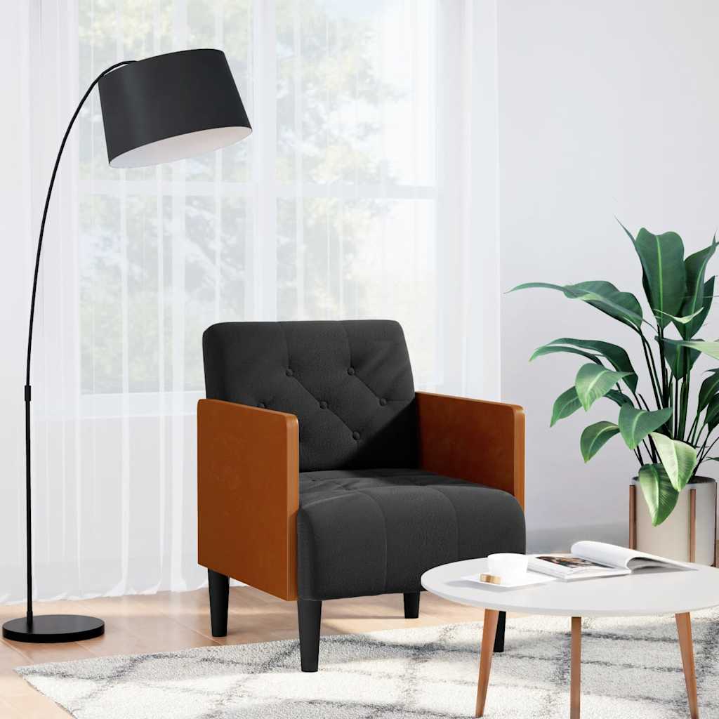 vidaXL Fauteuil met armleuningen 55 cm fluweel donkergrijs - Aashly