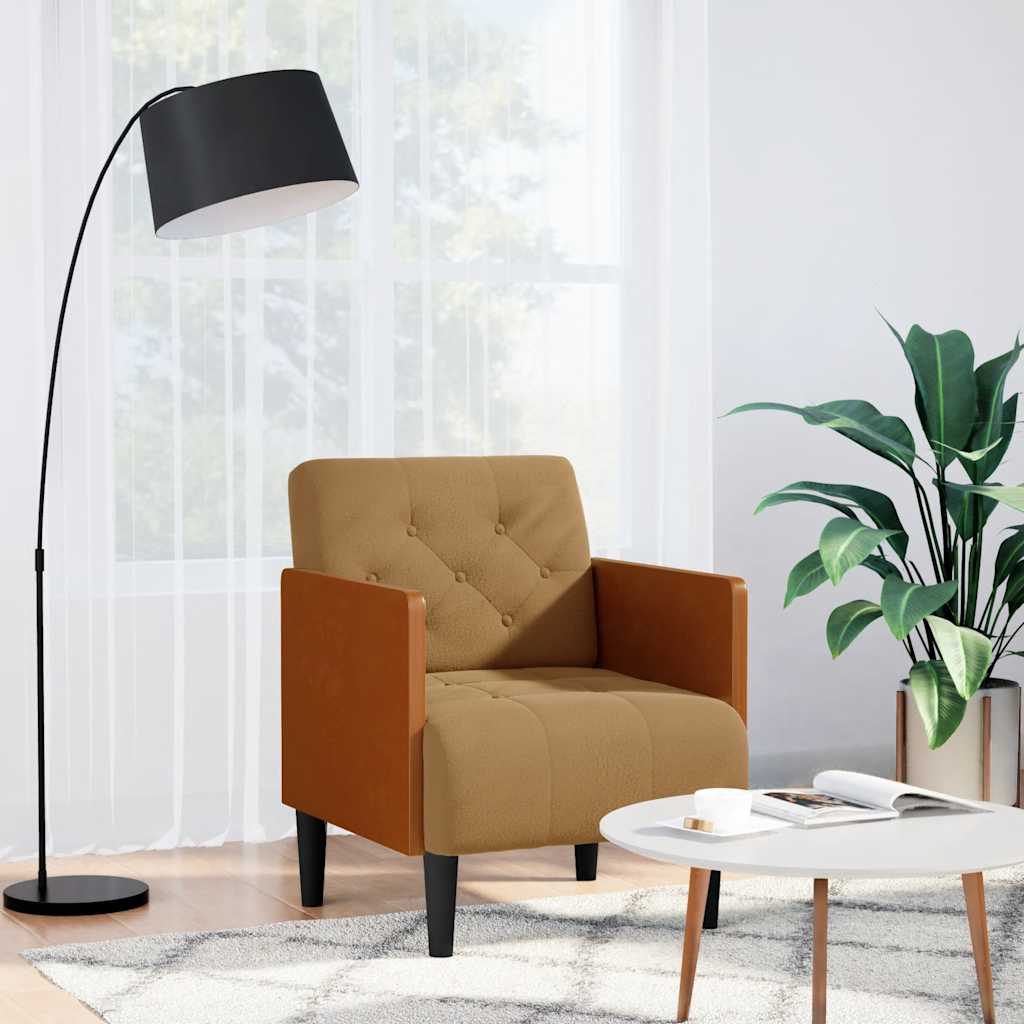 vidaXL Fauteuil met armleuningen 55 cm fluweel donkergrijs - Aashly