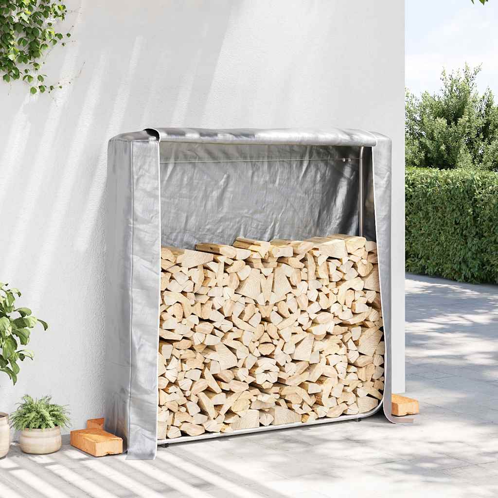 vidaXL Haardhoutrek 100x25x150 cm gegalvaniseerd staal - Aashly