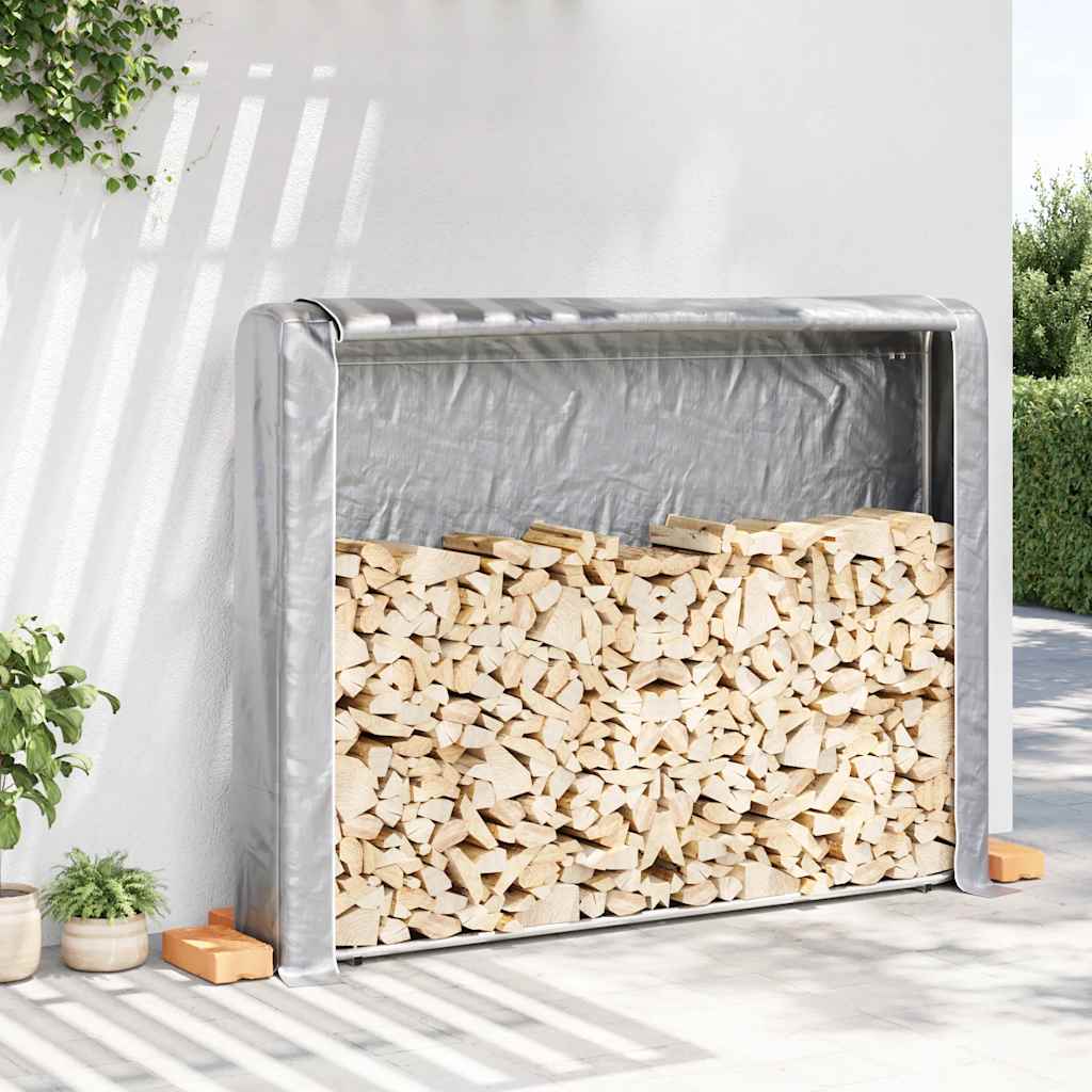 vidaXL Haardhoutrek 100x25x150 cm gegalvaniseerd staal - Aashly