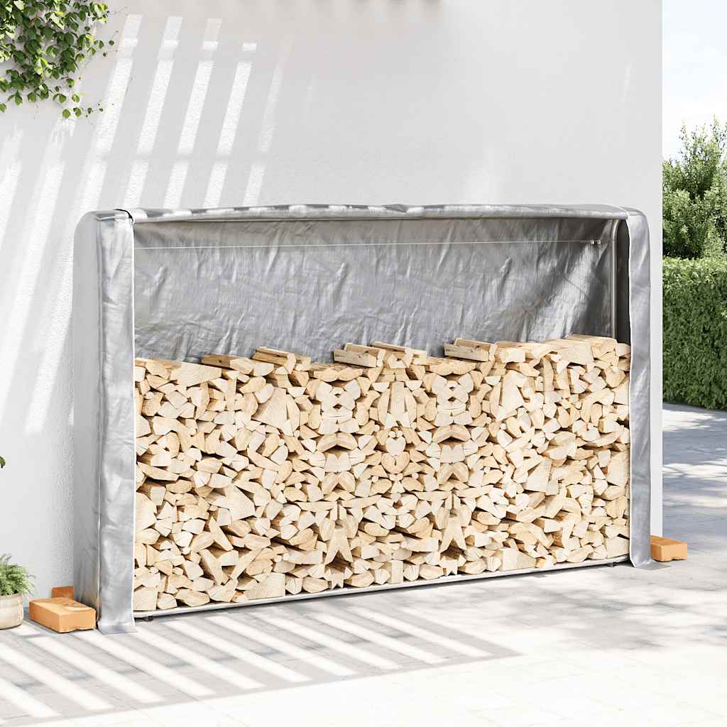 vidaXL Haardhoutrek 100x25x150 cm gegalvaniseerd staal - Aashly