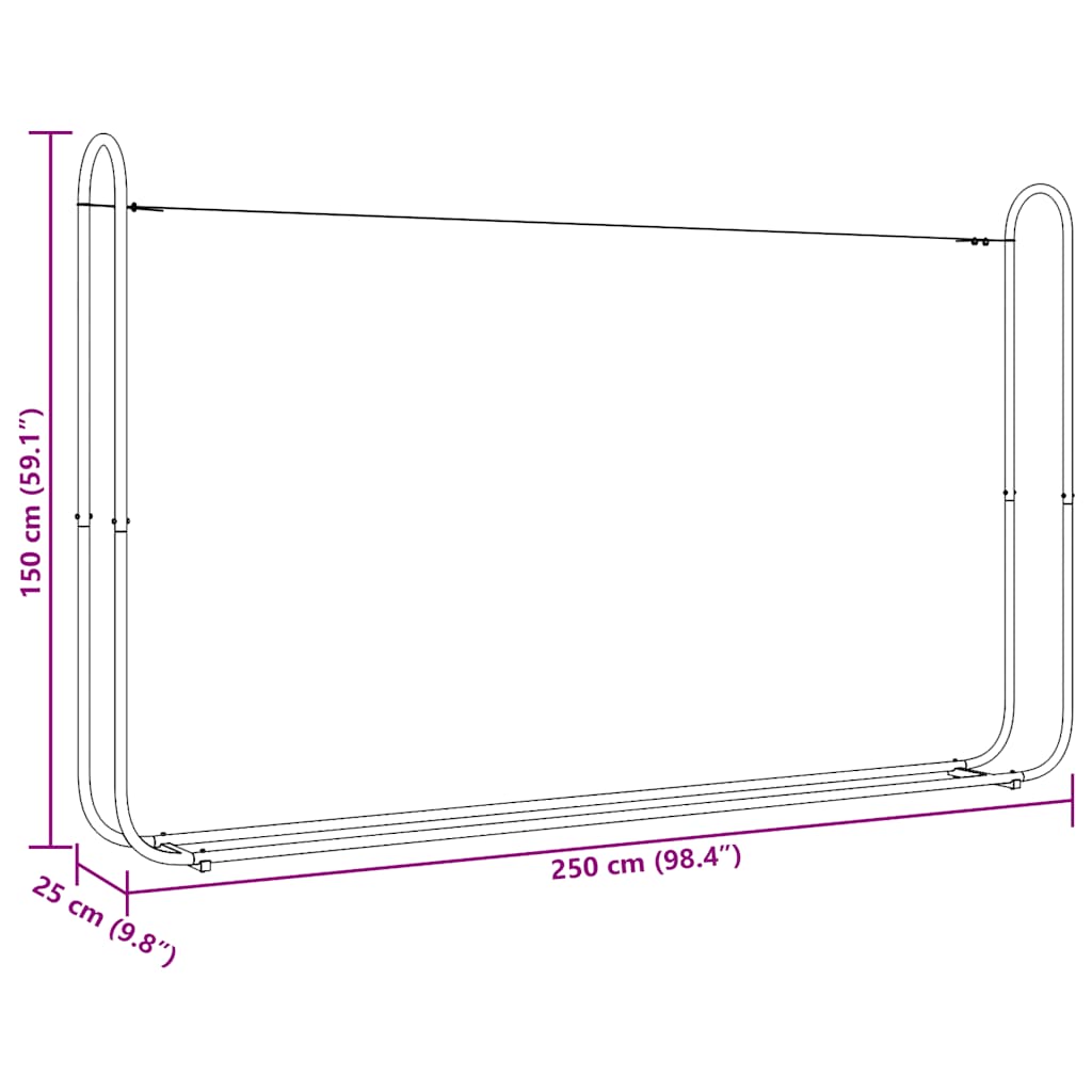 vidaXL Haardhoutrek 100x25x150 cm gegalvaniseerd staal - Aashly