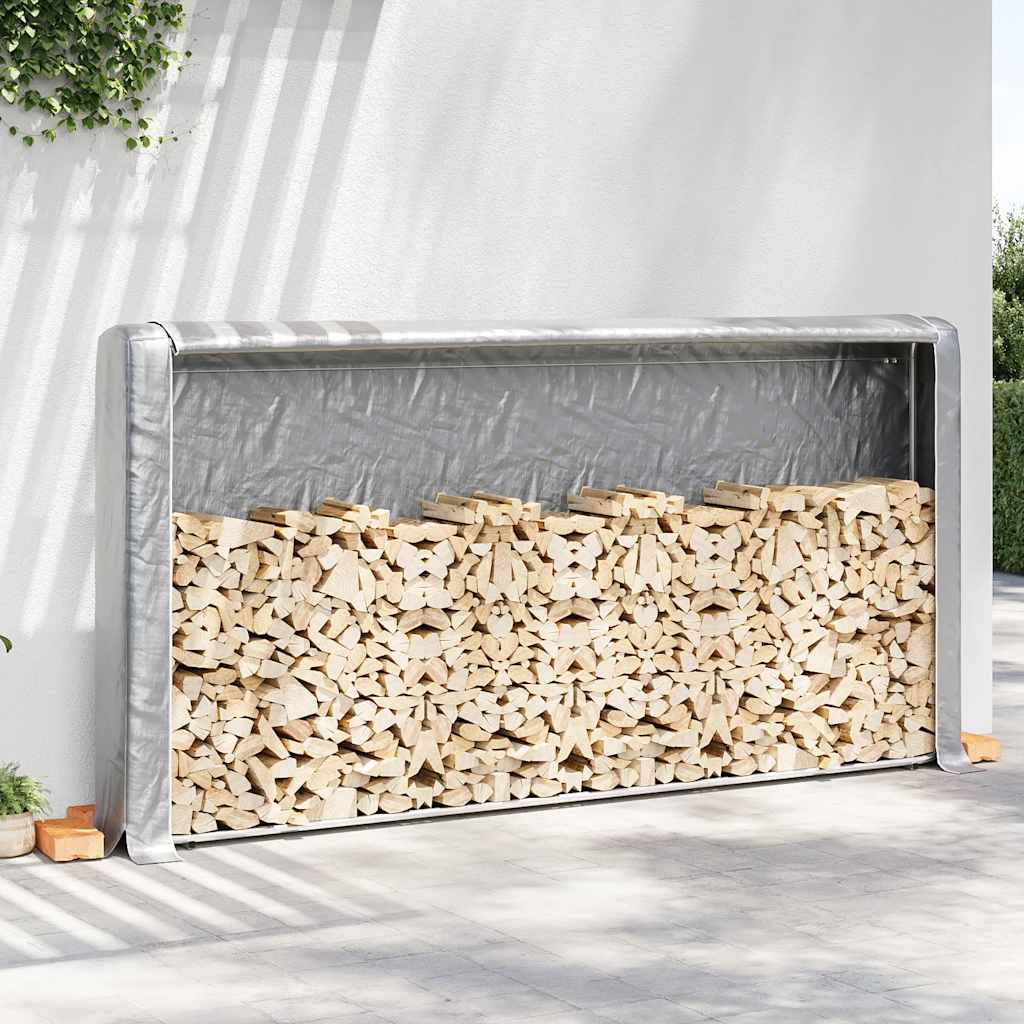 vidaXL Haardhoutrek 100x25x150 cm gegalvaniseerd staal - Aashly