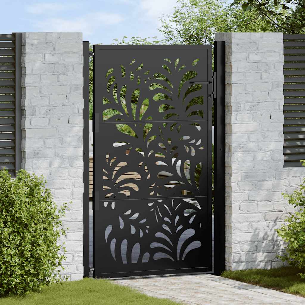 vidaXL Poort met kruisontwerp 105x155 cm staal zwart