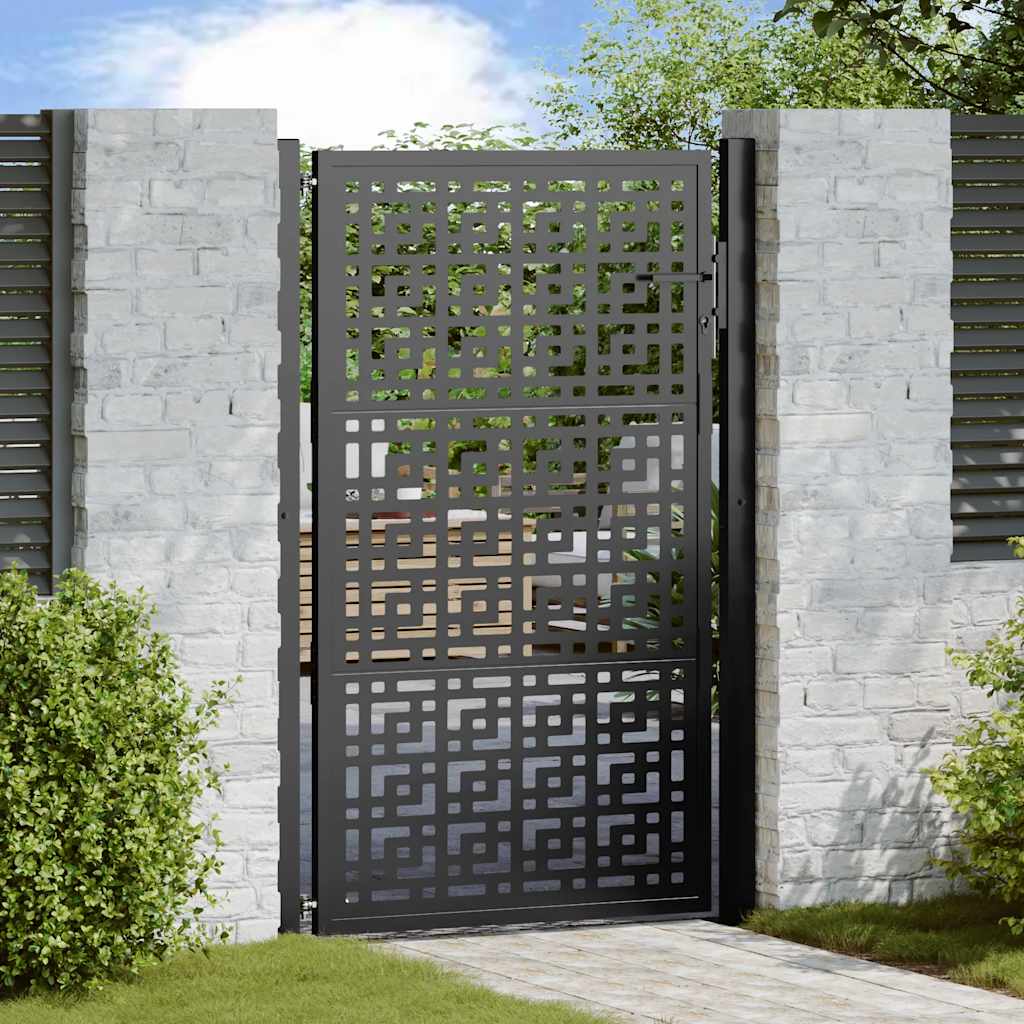 vidaXL Poort met kruisontwerp 105x155 cm staal zwart