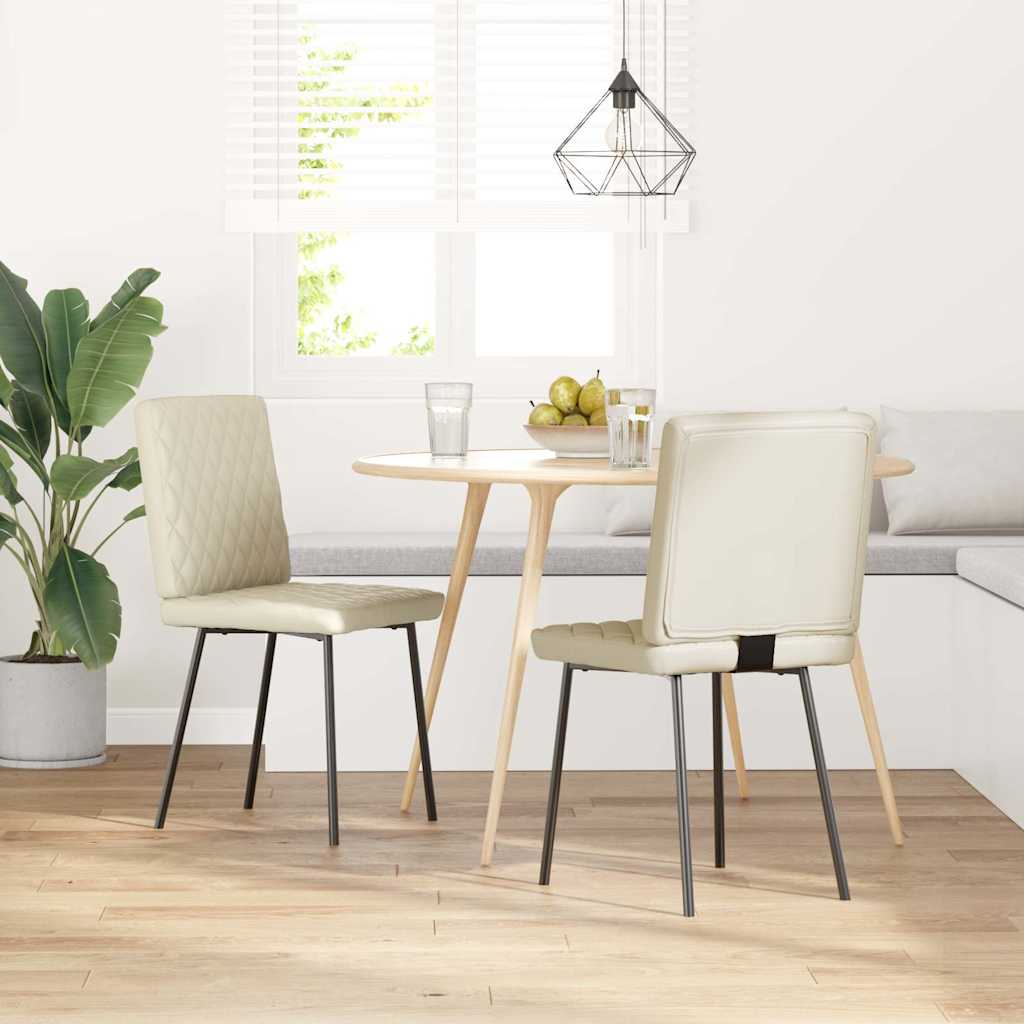 vidaXL Eetkamerstoelen 2 st kunstleer wit - Aashly