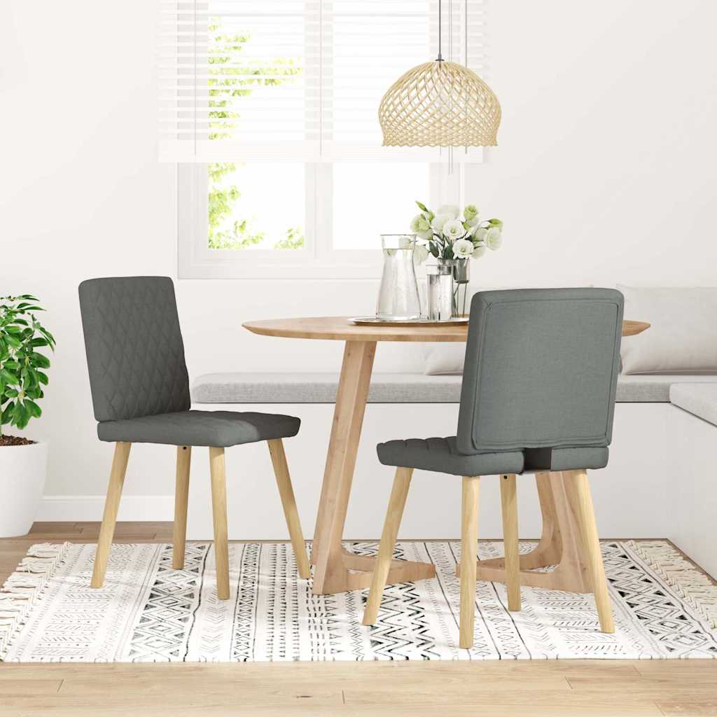 vidaXL Eetkamerstoelen 4 st stof donkergrijs - Aashly