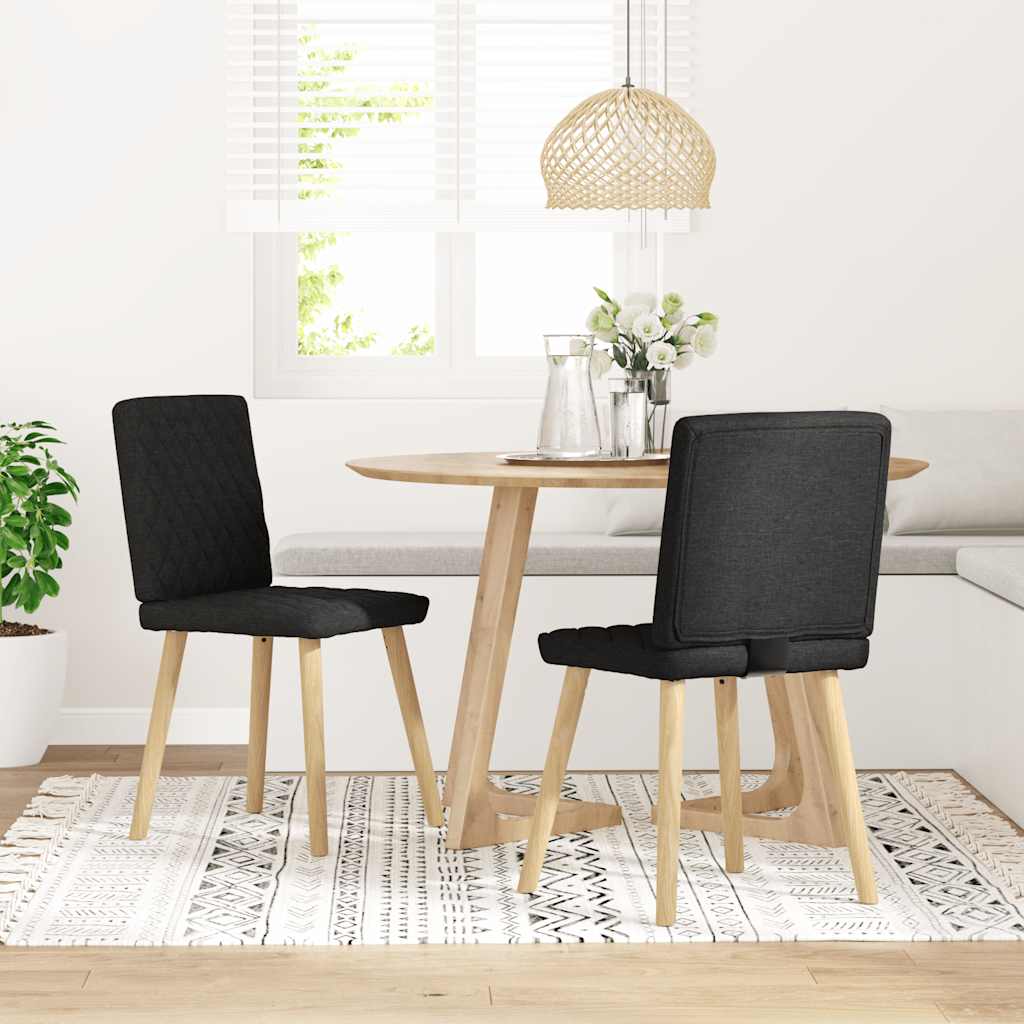 vidaXL Eetkamerstoelen 4 st stof donkergrijs - Aashly