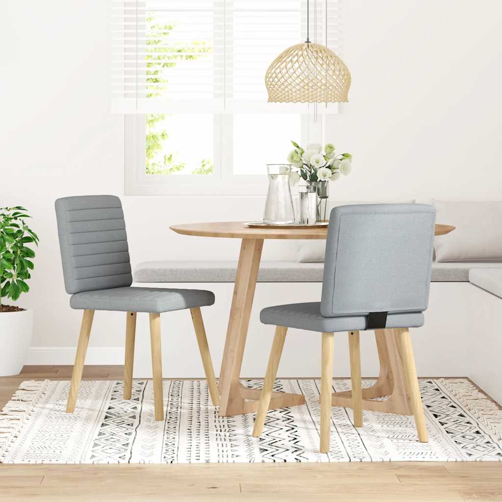 vidaXL Eetkamerstoelen 4 st stof lichtgrijs - Aashly