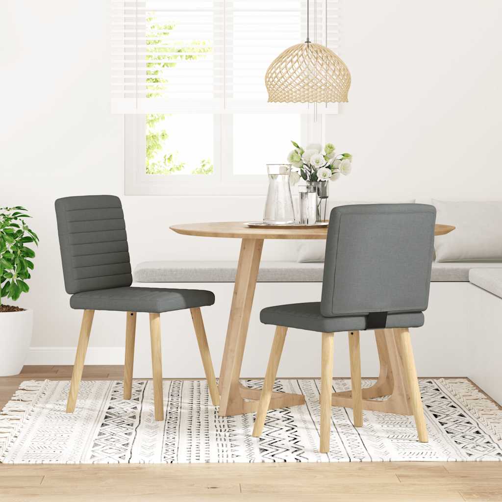 vidaXL Eetkamerstoelen 4 st stof lichtgrijs - Aashly