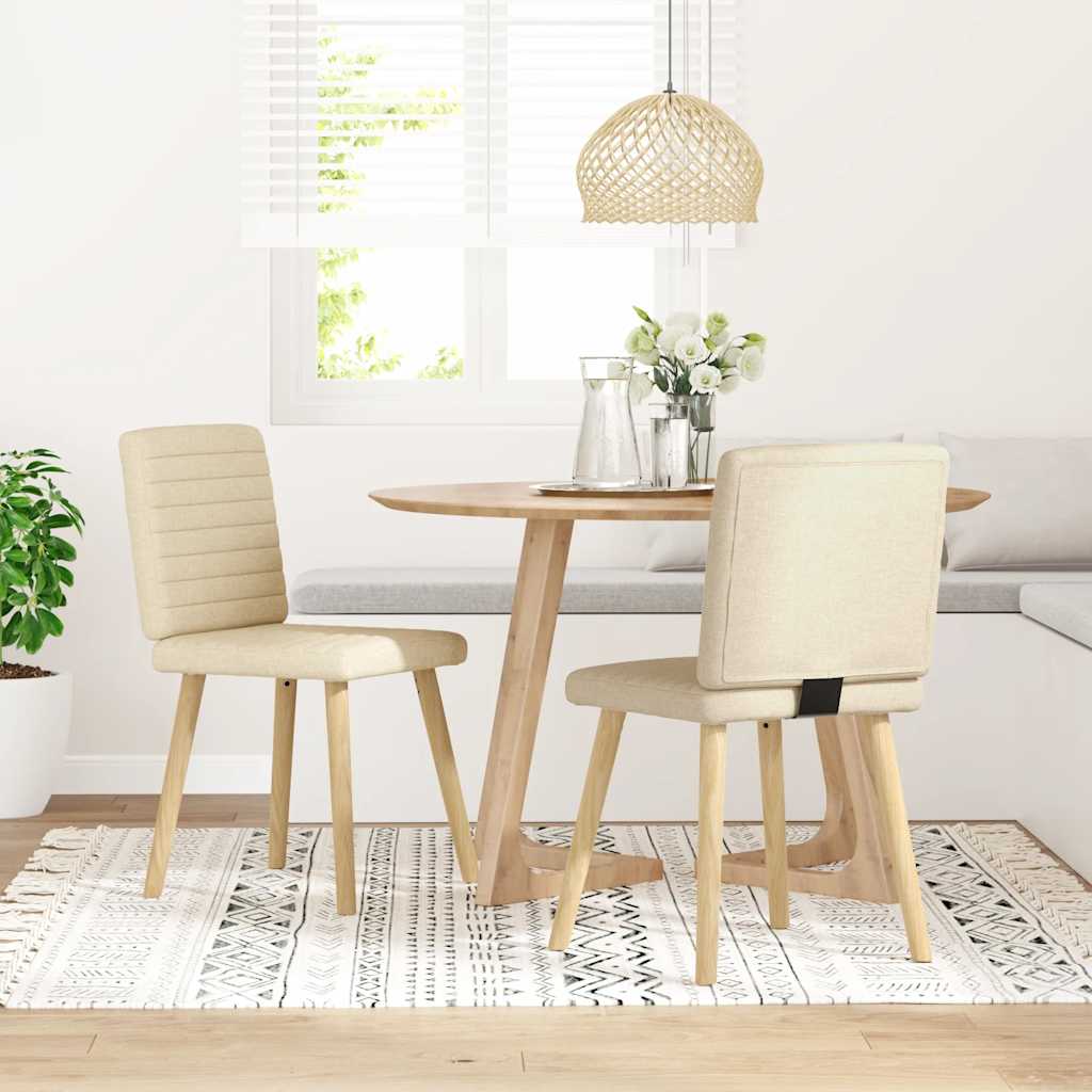 vidaXL Eetkamerstoelen 4 st stof lichtgrijs - Aashly