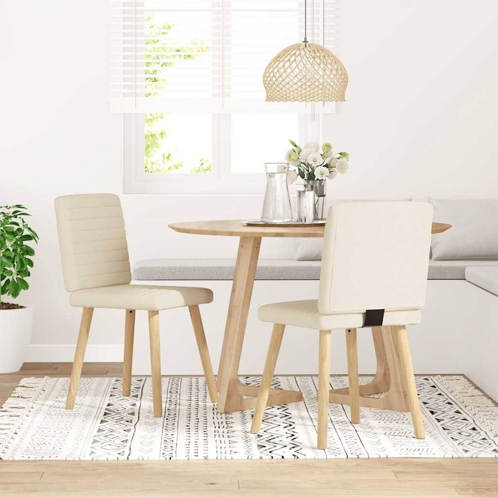 vidaXL Eetkamerstoelen 4 st stof lichtgrijs - Aashly
