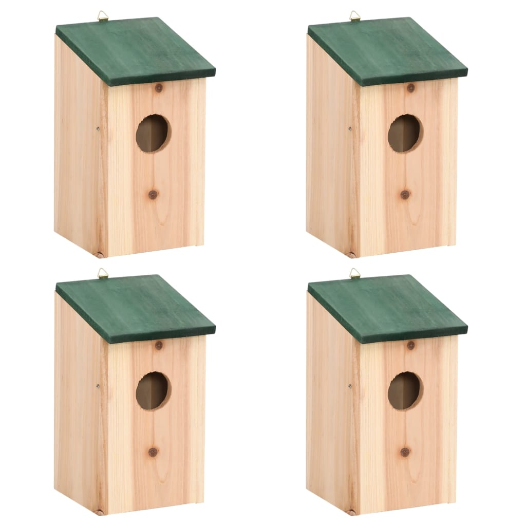 vidaXL Vogelhuisjes 4 st 12x12x22 cm hout - Aashly