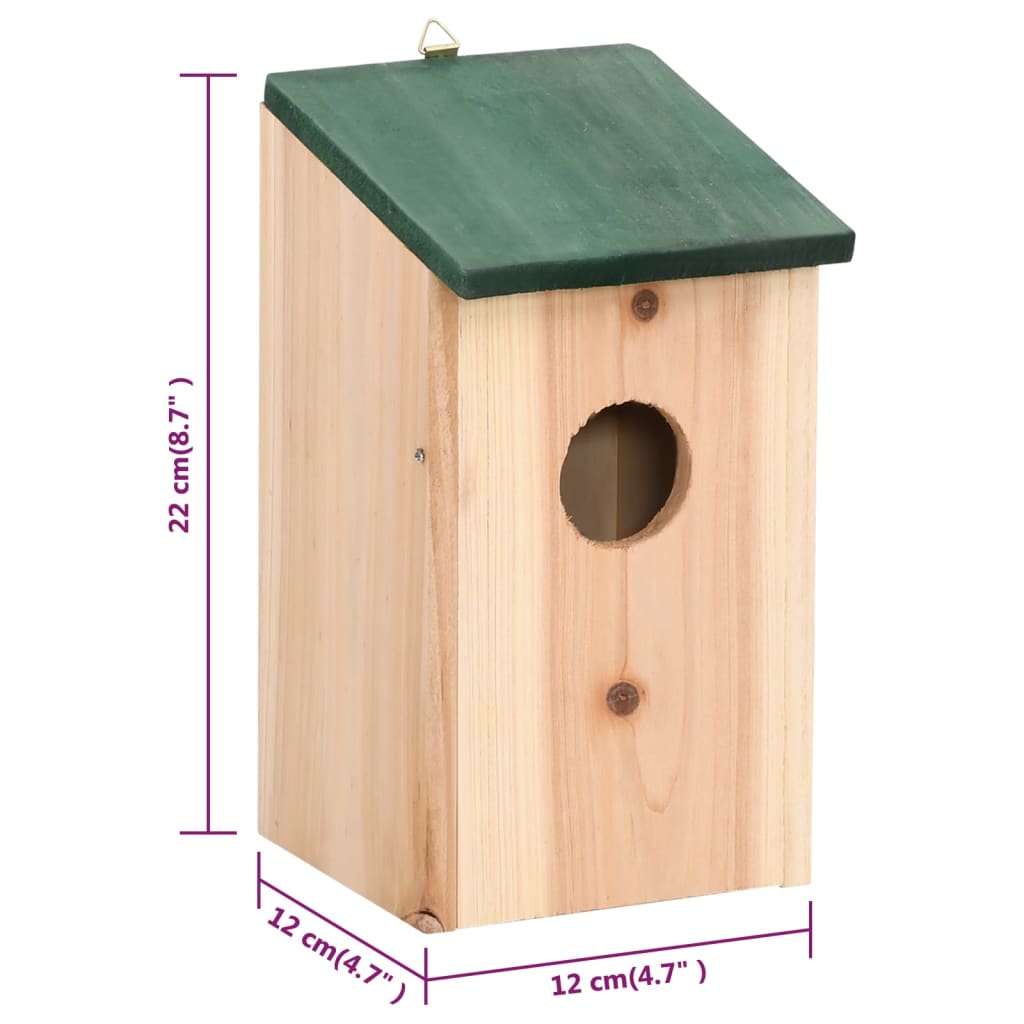 vidaXL Vogelhuisjes 4 st 12x12x22 cm hout - Aashly