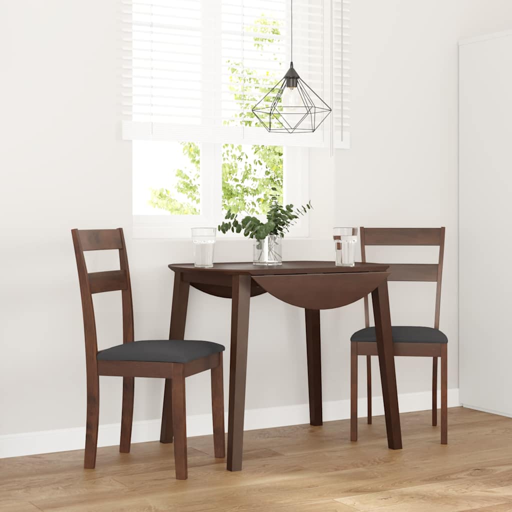 vidaXL Eetkamerstoelen met kussens 2 st massief hout rubber wit - Aashly