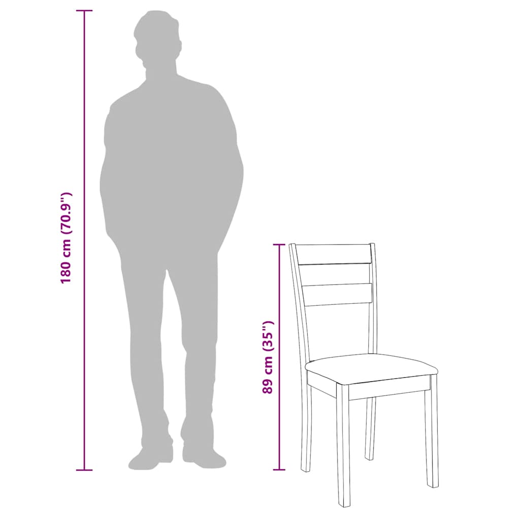 vidaXL Eetkamerstoelen met kussens 2 st massief hout rubber wit - Aashly