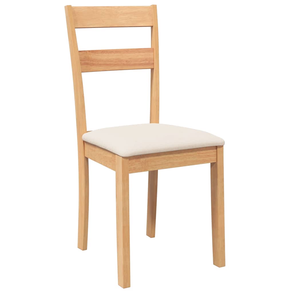 vidaXL Eetkamerstoelen met kussens 2 st massief hout rubber wit - Aashly