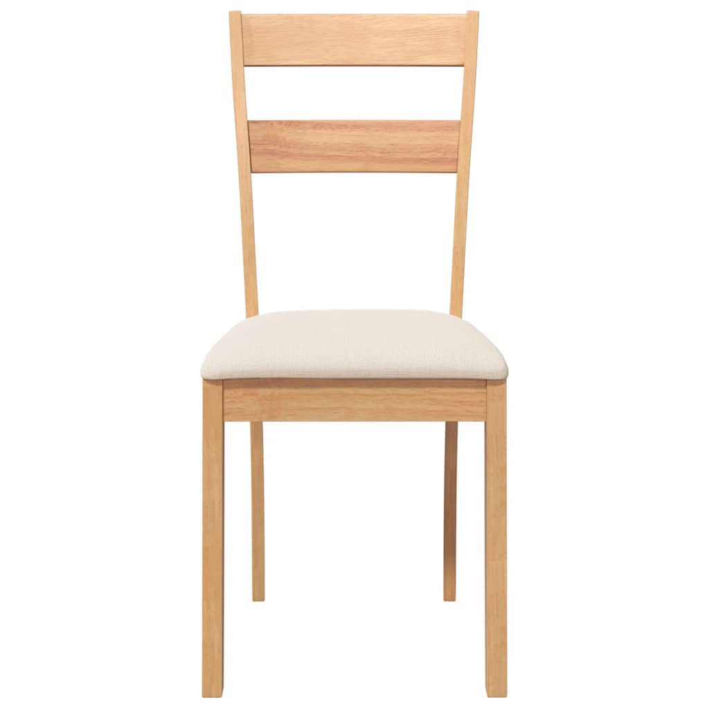 vidaXL Eetkamerstoelen met kussens 2 st massief hout rubber wit - Aashly