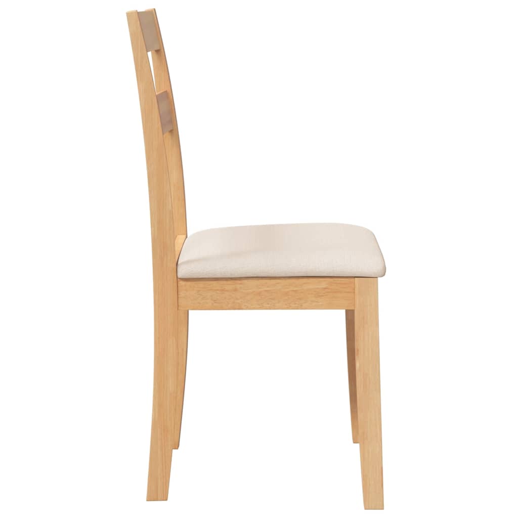 vidaXL Eetkamerstoelen met kussens 2 st massief hout rubber wit - Aashly
