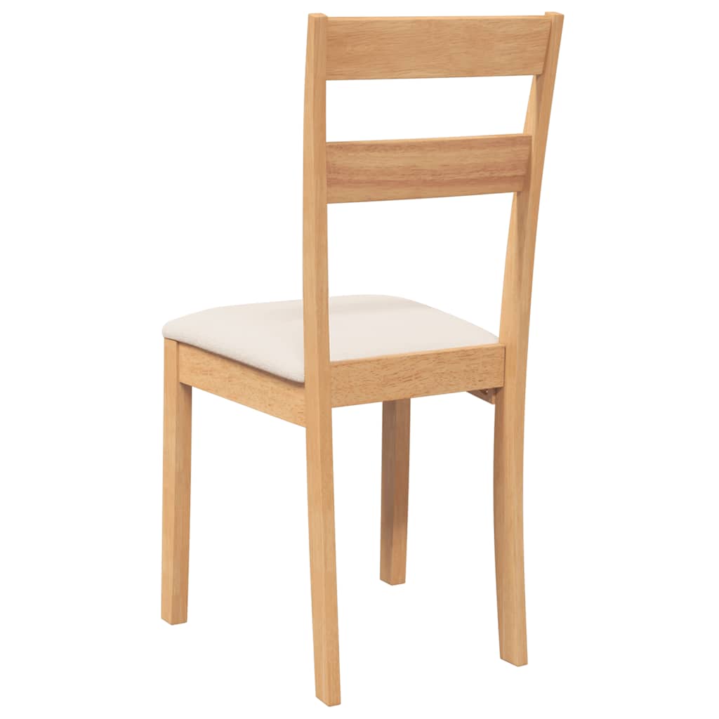 vidaXL Eetkamerstoelen met kussens 2 st massief hout rubber wit - Aashly