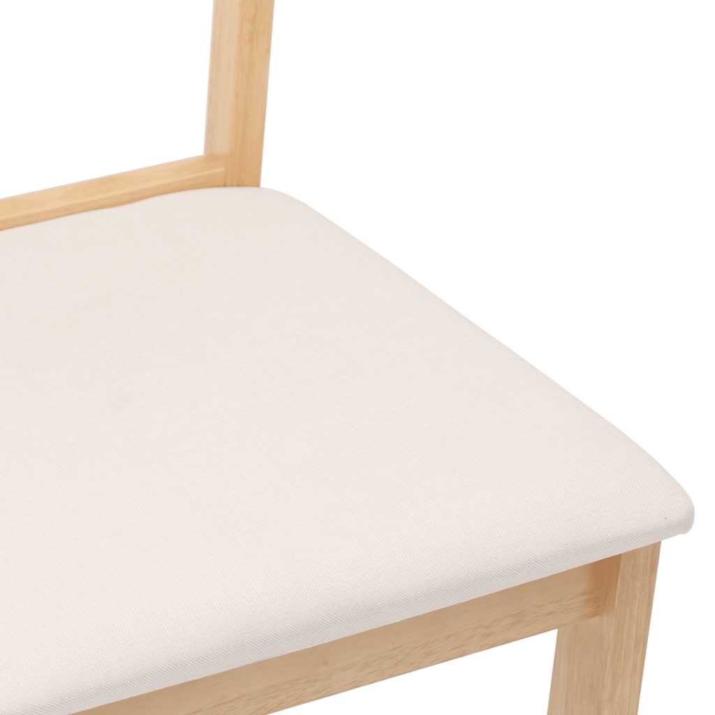 vidaXL Eetkamerstoelen met kussens 2 st massief hout rubber wit - Aashly