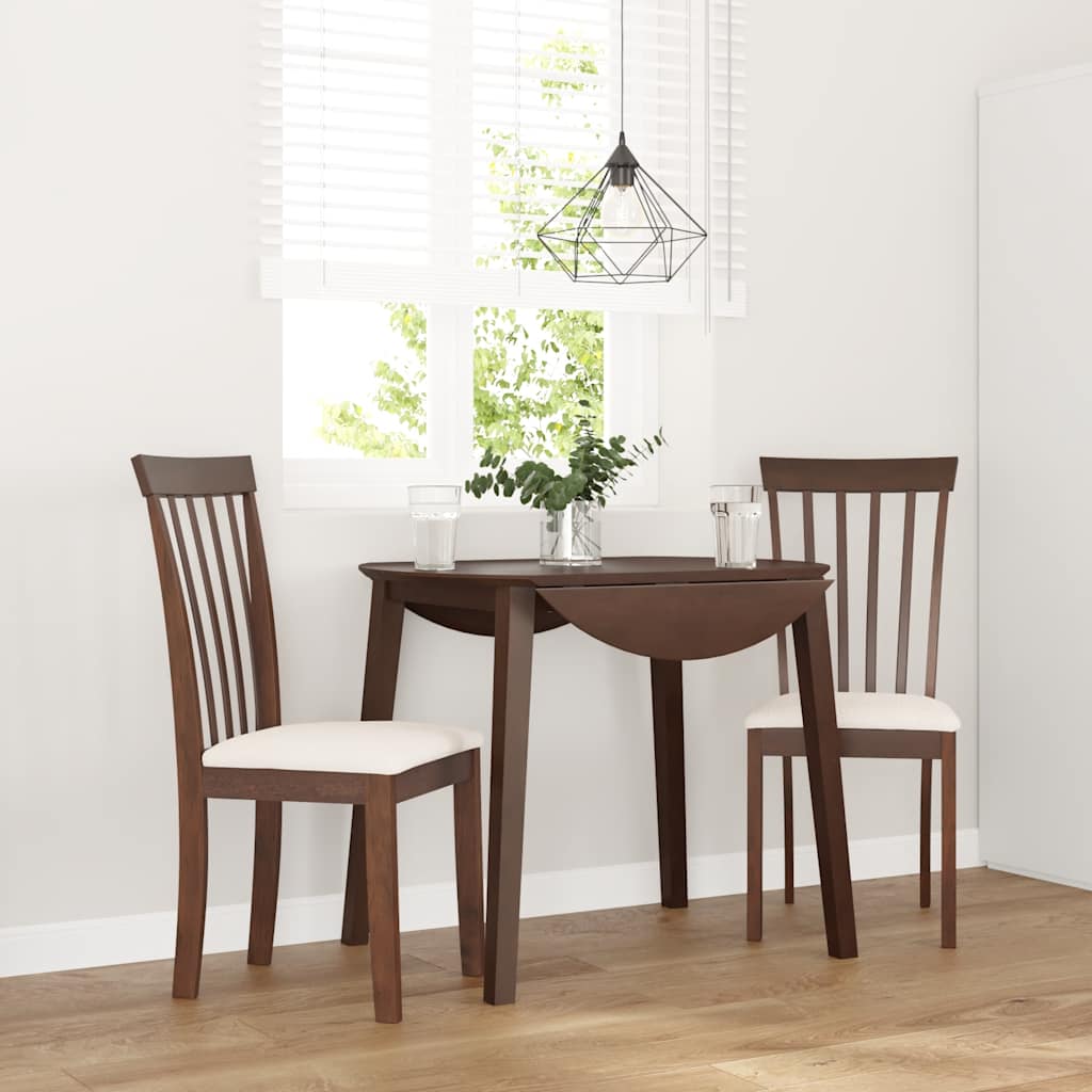 vidaXL Eetkamerstoelen 2 st massief hout rubber wit - Aashly