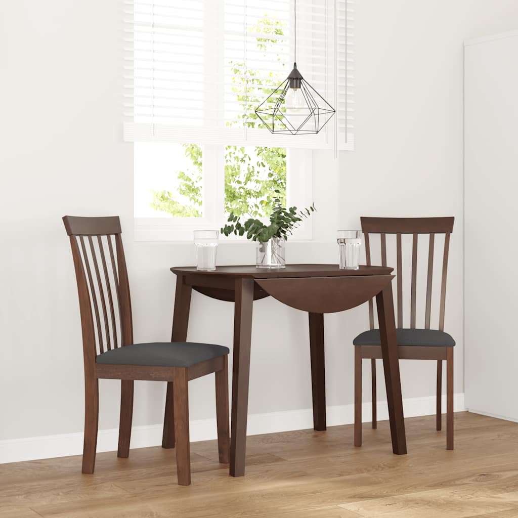 vidaXL Eetkamerstoelen 2 st massief hout rubber wit - Aashly