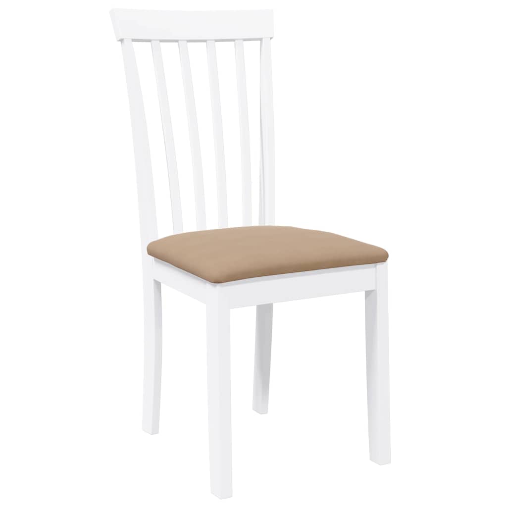 vidaXL Eetkamerstoelen 2 st massief hout rubber wit - Aashly