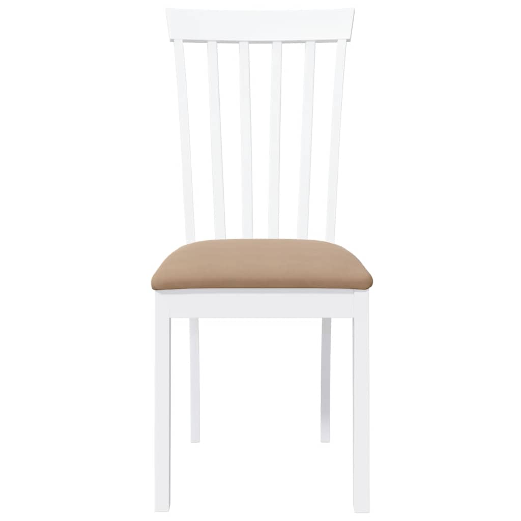 vidaXL Eetkamerstoelen 2 st massief hout rubber wit - Aashly
