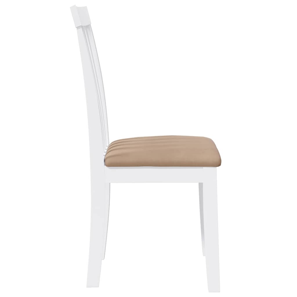 vidaXL Eetkamerstoelen 2 st massief hout rubber wit - Aashly