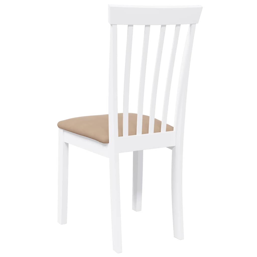 vidaXL Eetkamerstoelen 2 st massief hout rubber wit - Aashly