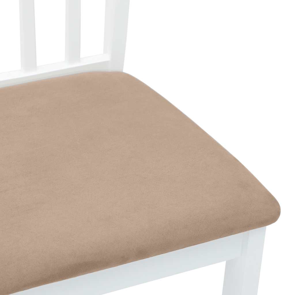 vidaXL Eetkamerstoelen 2 st massief hout rubber wit - Aashly
