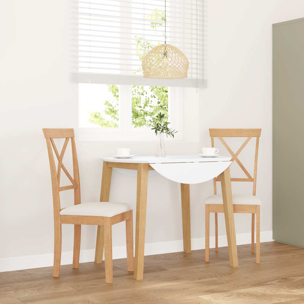 vidaXL Eetkamerstoelen met kussens 2 st massief hout rubber bruin - Aashly