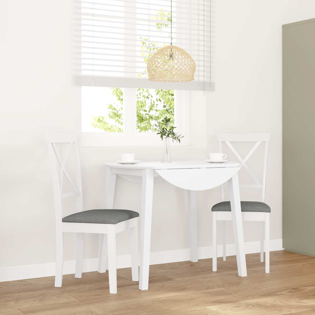 vidaXL Eetkamerstoelen met kussens 2 st massief hout rubber bruin - Aashly