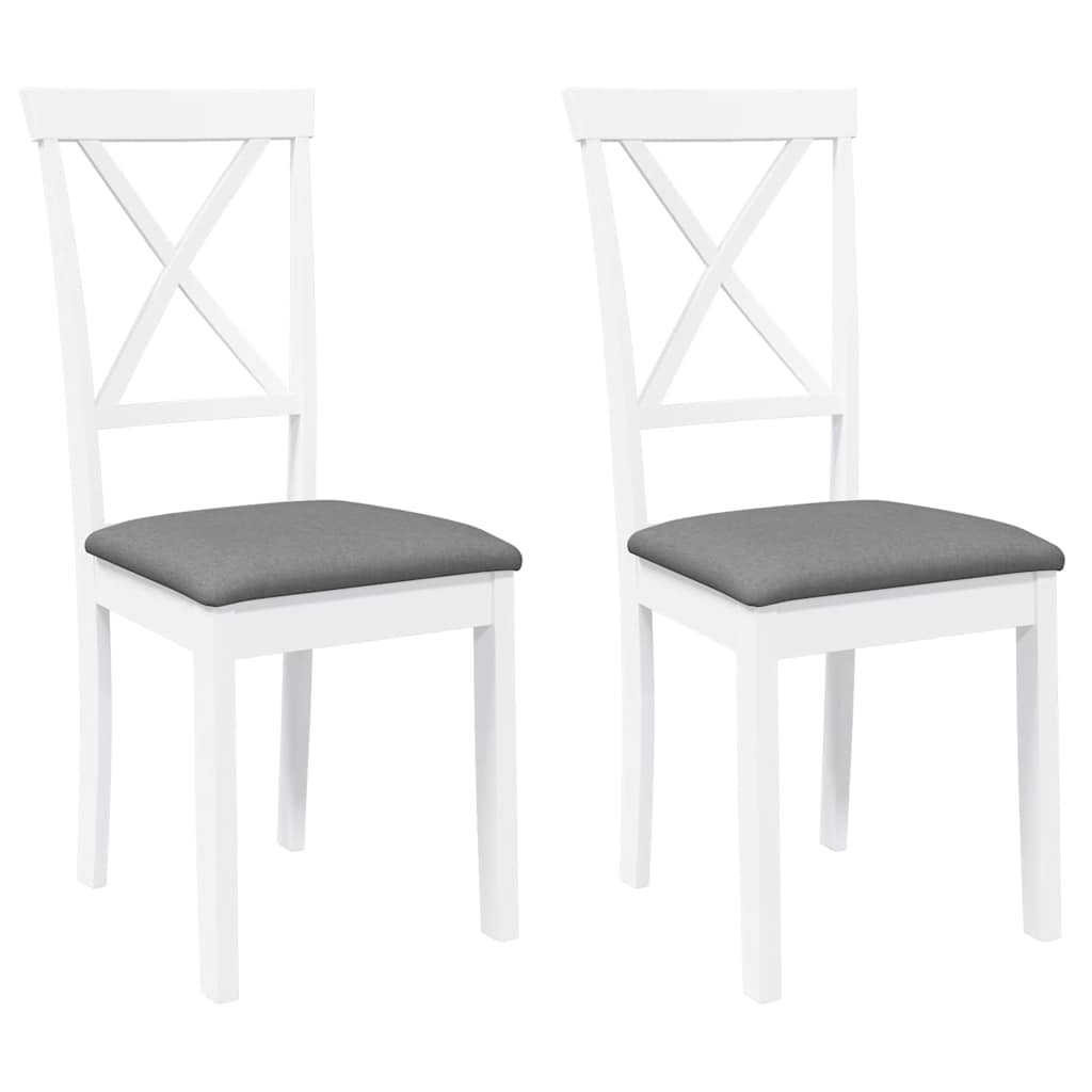 vidaXL Eetkamerstoelen met kussens 2 st massief hout rubber bruin - Aashly
