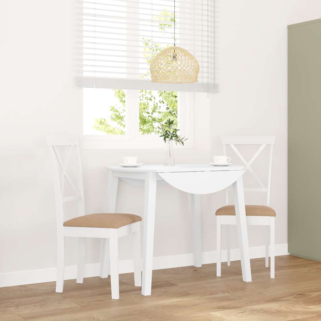 vidaXL Eetkamerstoelen met kussens 2 st massief hout rubber bruin - Aashly
