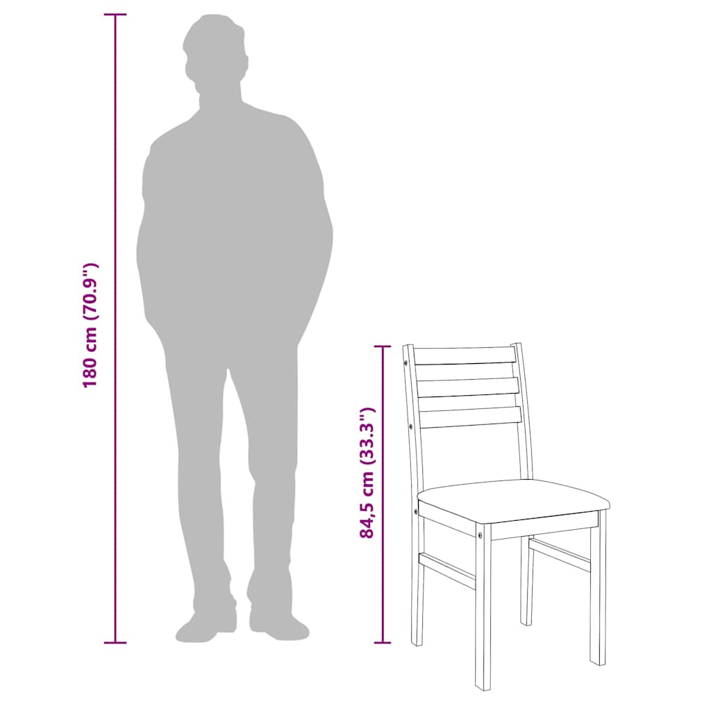 vidaXL Eetkamerstoelen met kussens 2 st massief hout rubber wit - Aashly