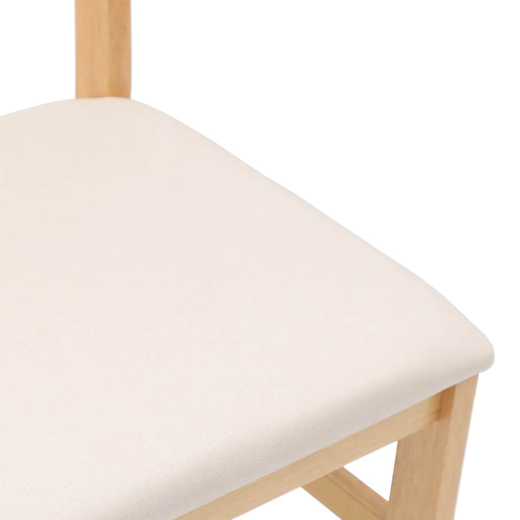 vidaXL Eetkamerstoelen met kussens 2 st massief hout rubber wit - Aashly