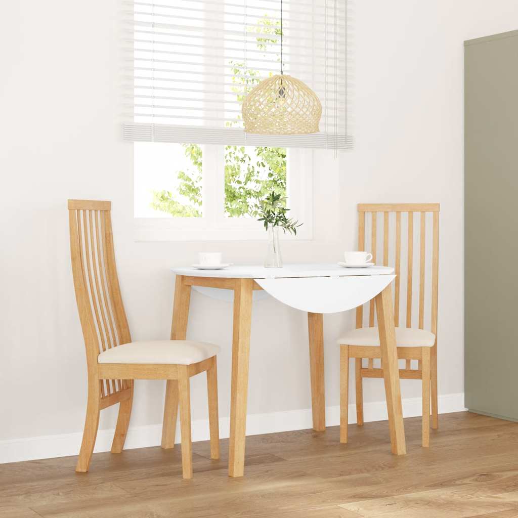 vidaXL Eetkamerstoelen met kussens 2 st massief hout rubber bruin - Aashly