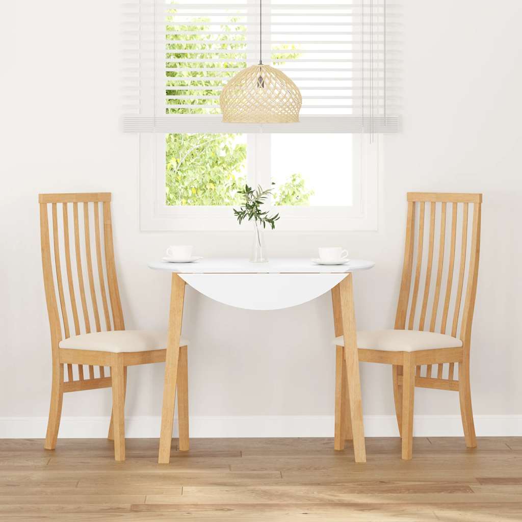 vidaXL Eetkamerstoelen met kussens 2 st massief hout rubber bruin - Aashly