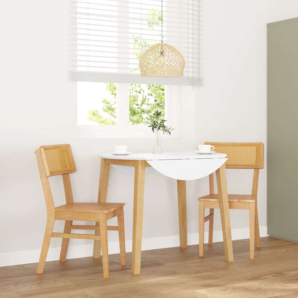 vidaXL Eetkamerstoelen met kussens 2 st massief hout rubber - Aashly