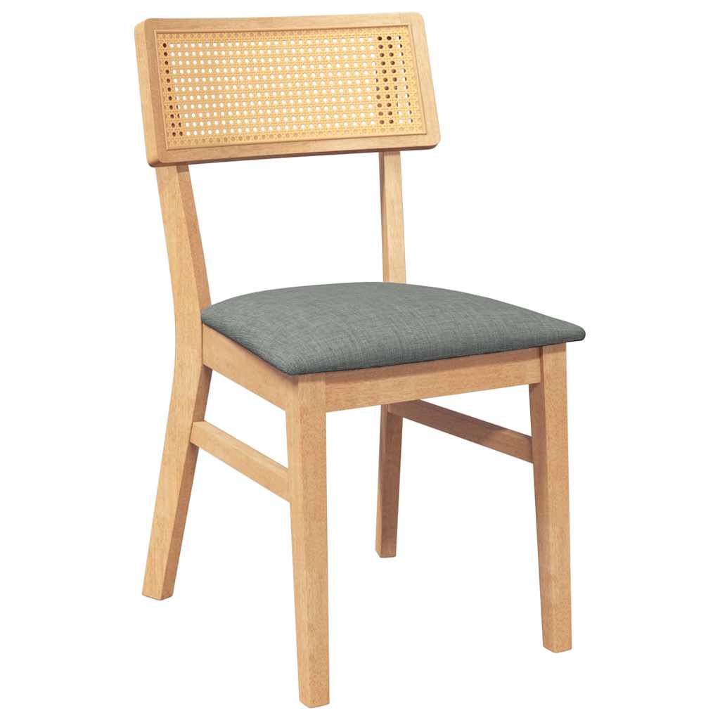 vidaXL Eetkamerstoelen met kussens 2 st massief hout rubber - Aashly